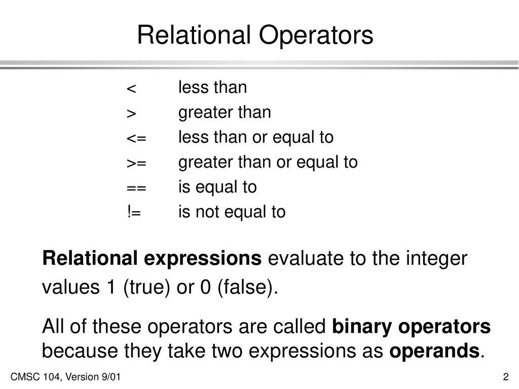 Relational and Logical Operators - ppt download