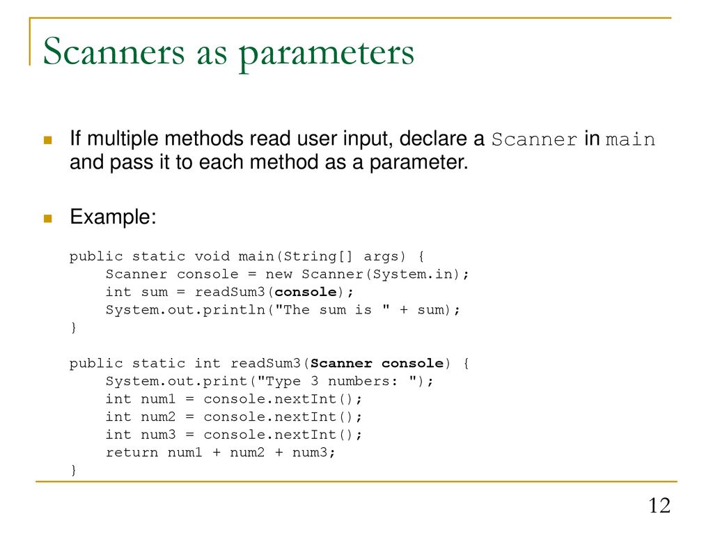 Scanner objects Readings: ppt download