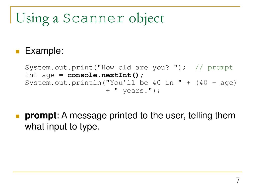 Scanner objects Readings: ppt download