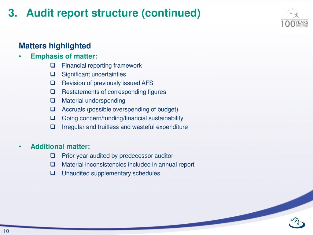 3. Audit report structure (continued)