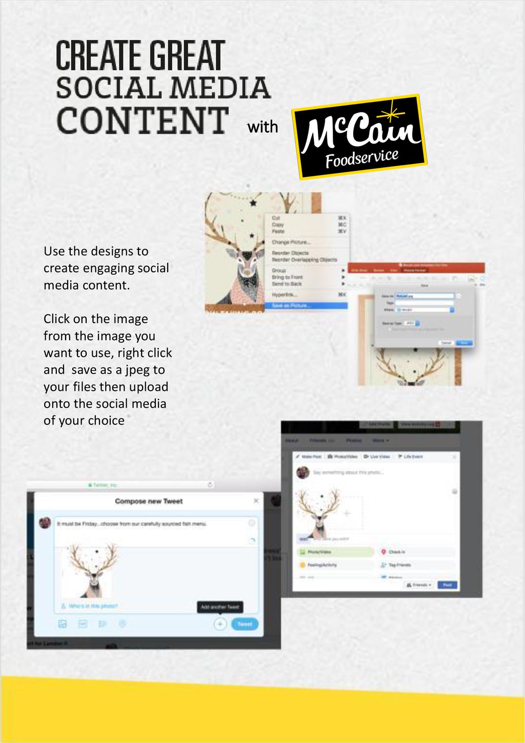with Use the designs to create engaging social media content.