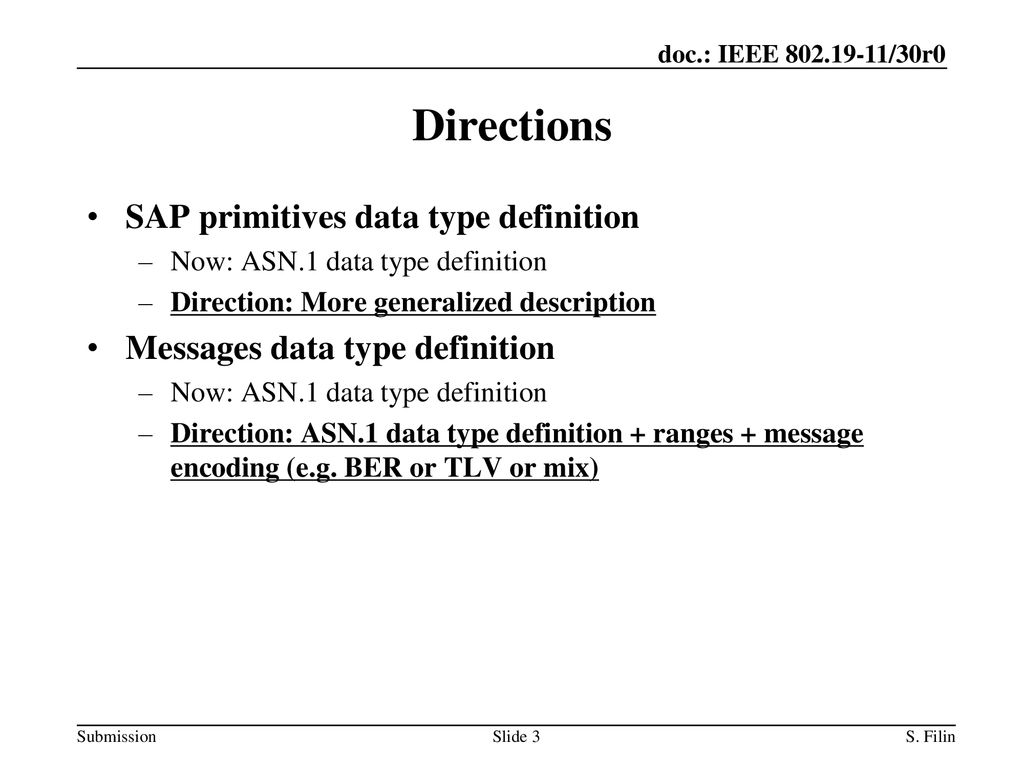 Directions SAP primitives data type definition