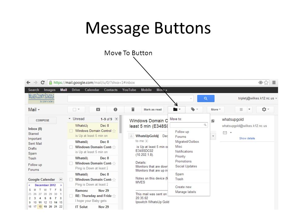 Message Buttons Move To Button