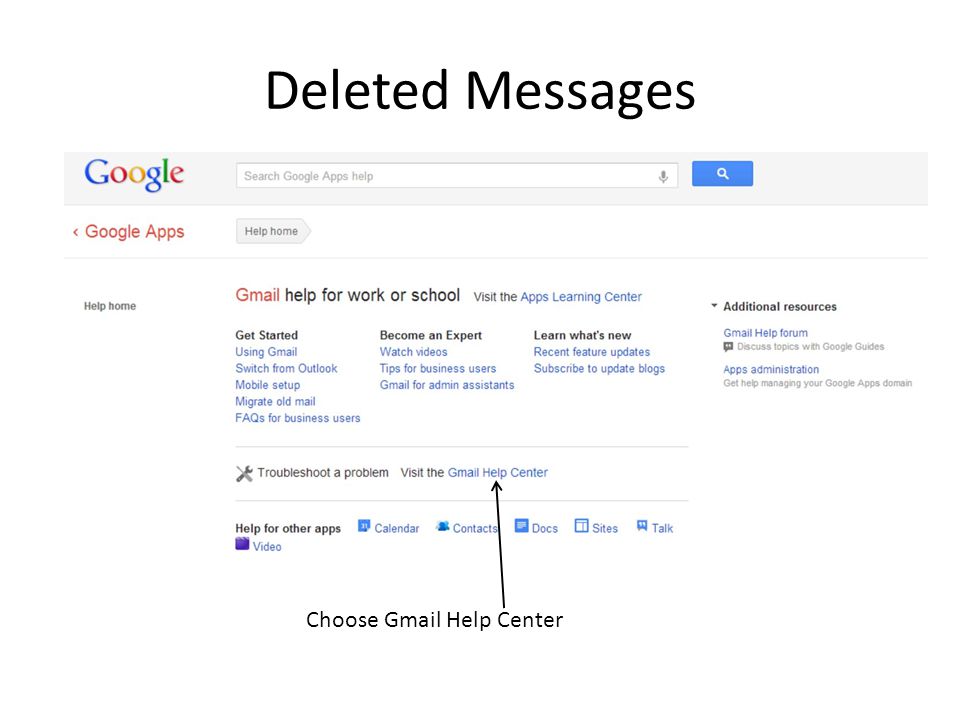 Deleted Messages Choose Gmail Help Center