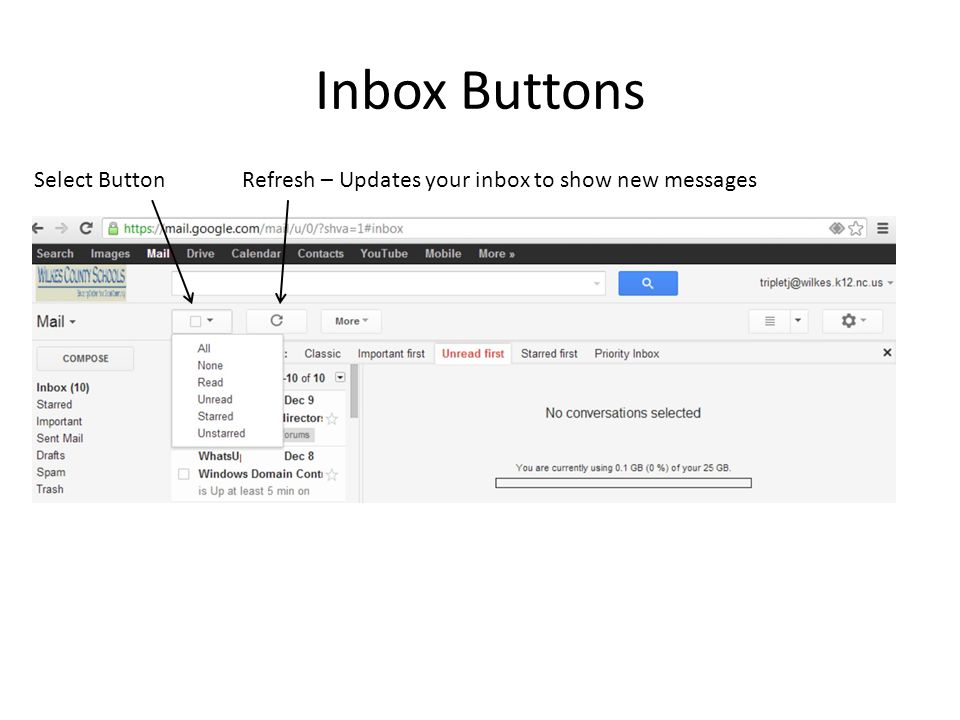 Inbox Buttons Select Button
