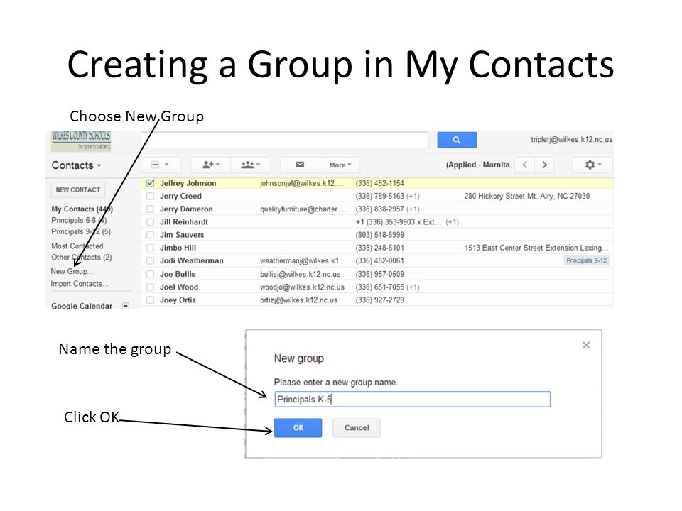 Creating a Group in My Contacts