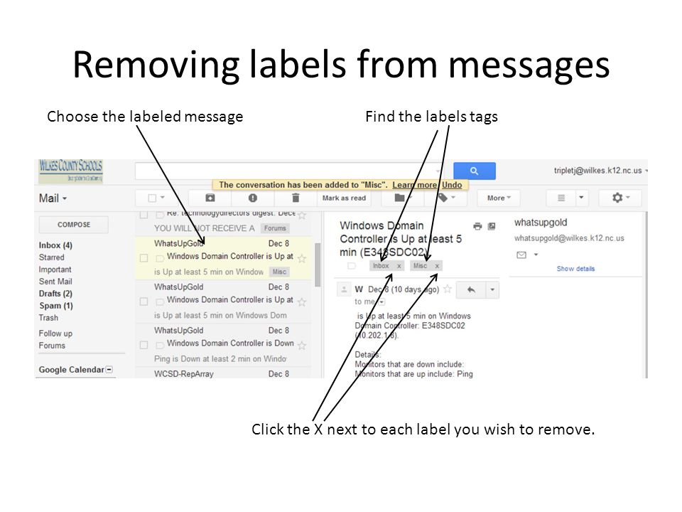 Removing labels from messages