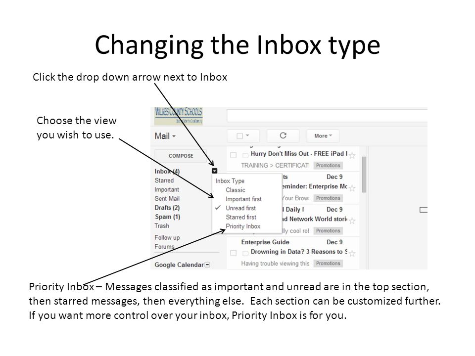 Changing the Inbox type