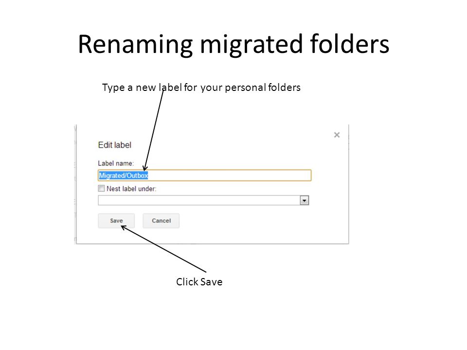 Renaming migrated folders