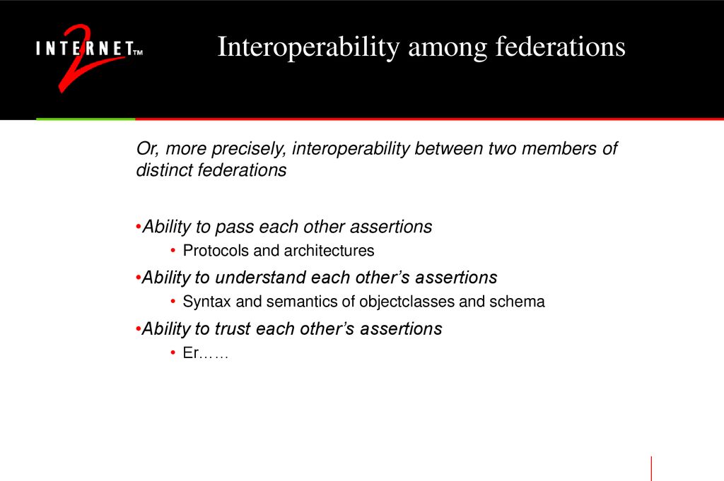 Interoperability among federations