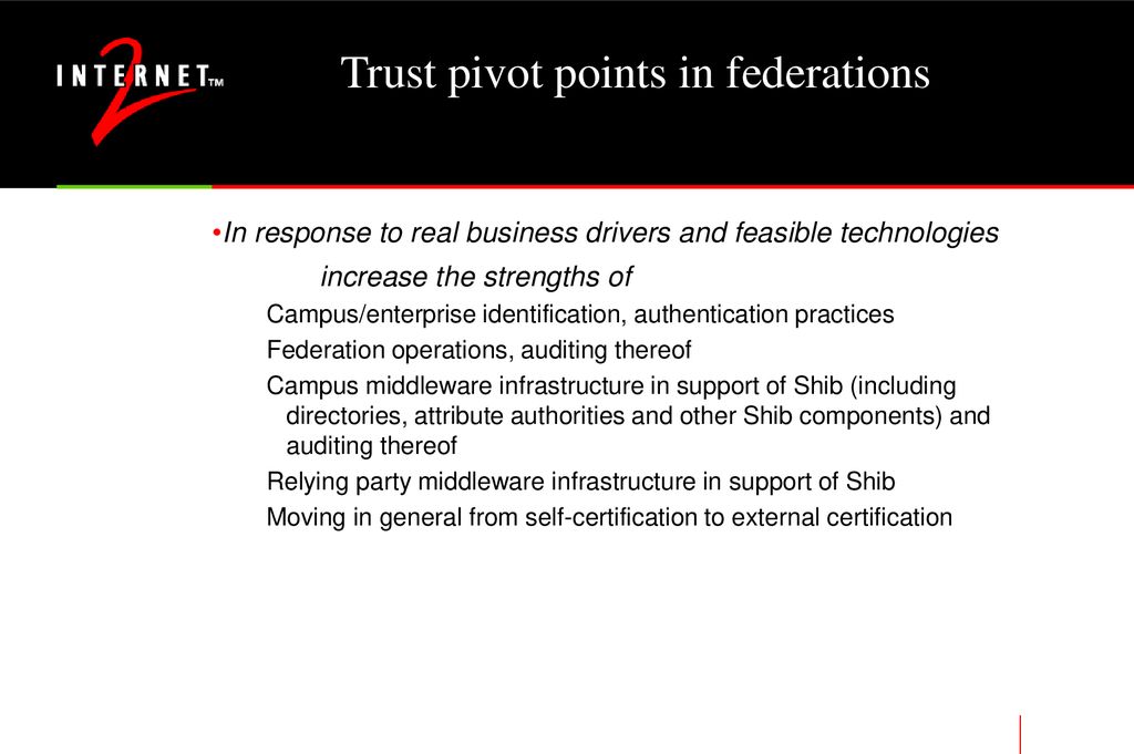 Trust pivot points in federations