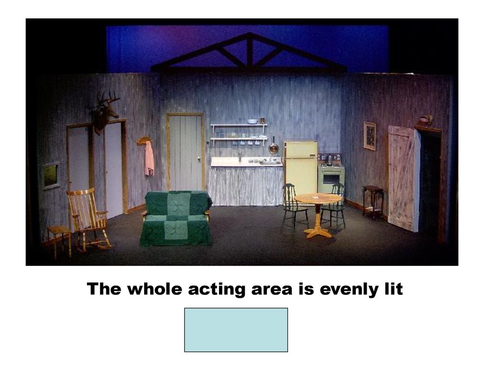 The whole acting area is evenly lit