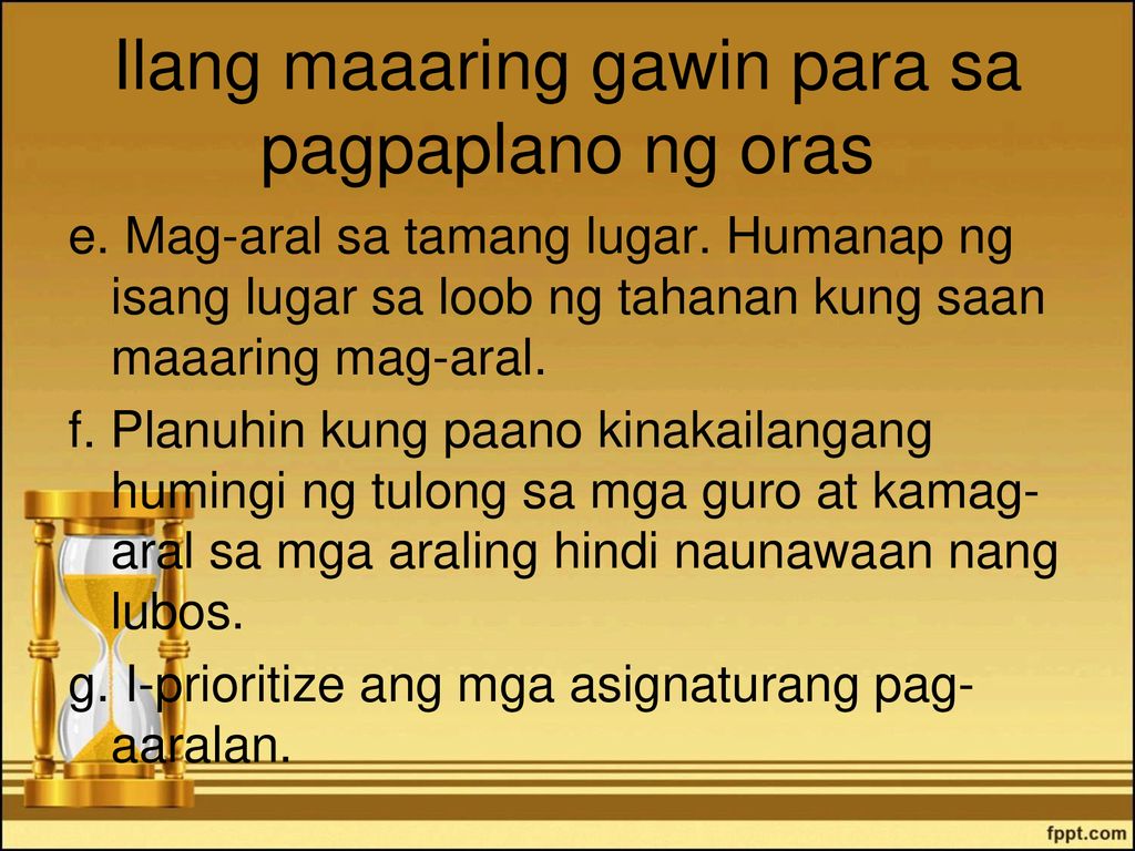 Modyul 12 Pamamahala Sa Paggamit Ng Oras Ppt Download