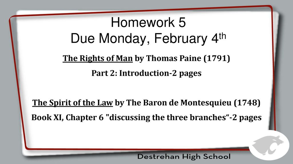 Homework 5 Due Monday, February 4th