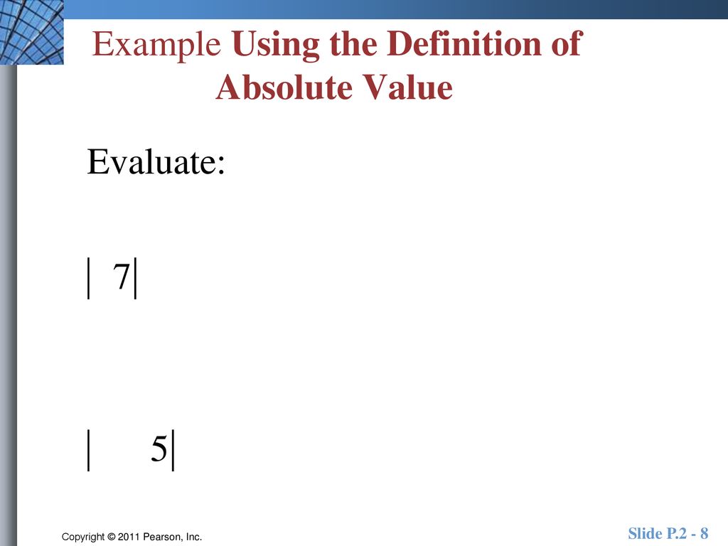 Example Using the Definition of Absolute Value