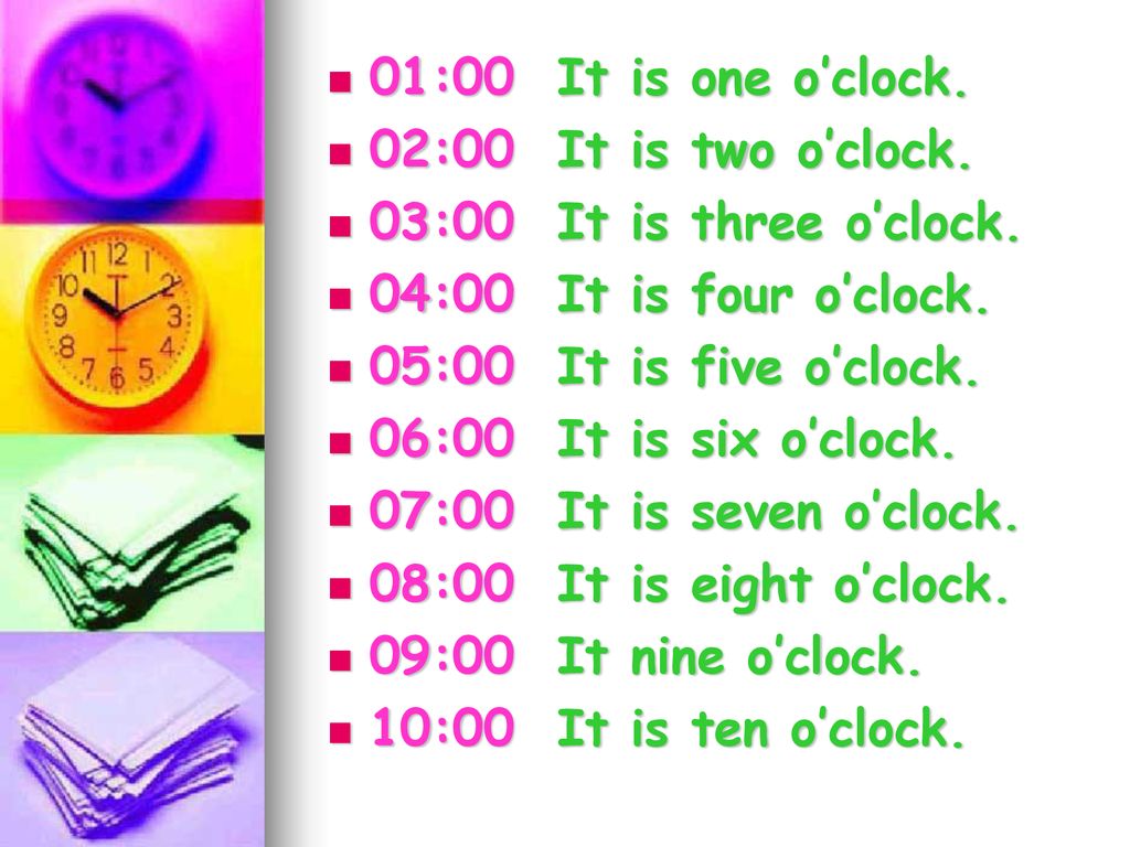 Информационные часы 4 класс. Four o'Clock.