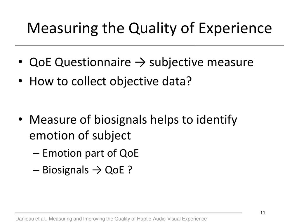Measuring the Quality of Experience