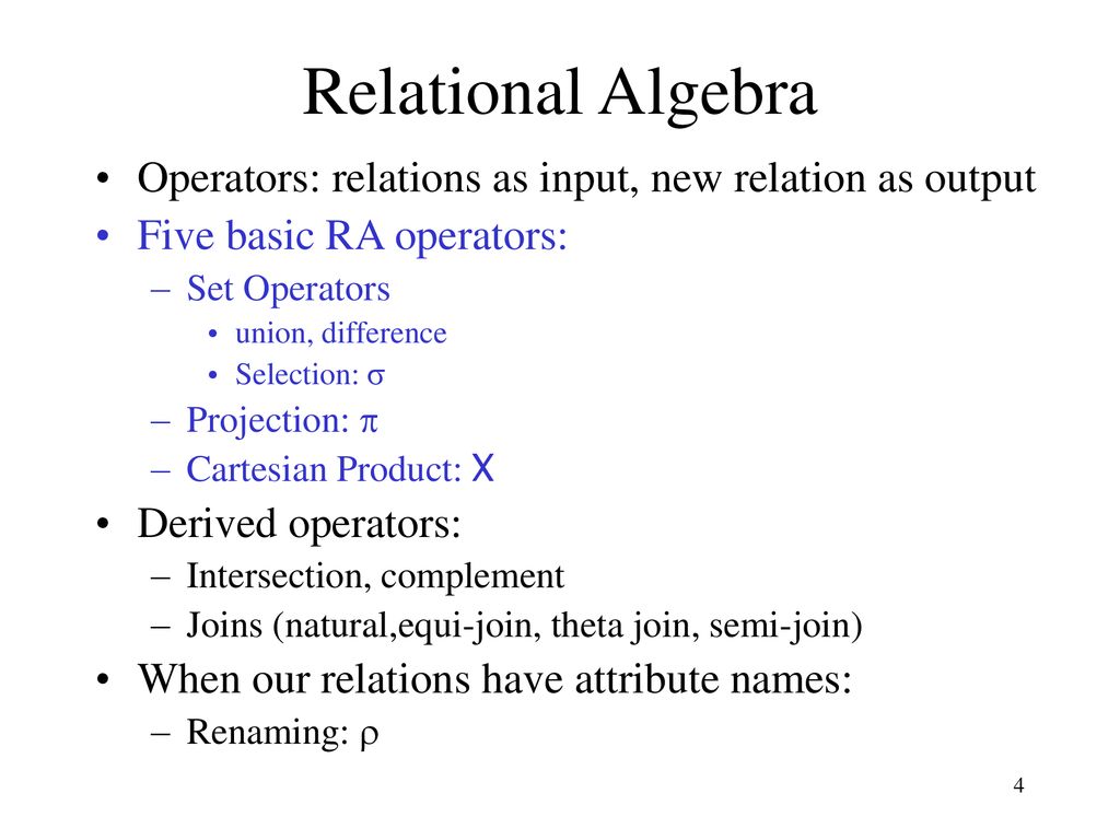 Lecture 3: Relational Algebra and SQL - ppt download