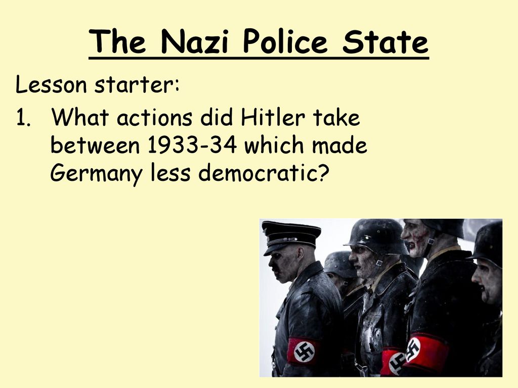 The Nazi Police State Lesson starter: