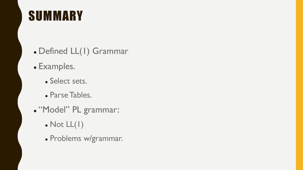COP4620 – Programming Language Translators Dr. Manuel E. Bermudez - ppt ...