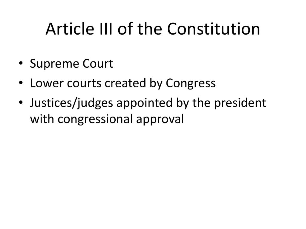 Article III of the Constitution