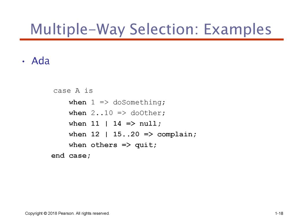 Multiple-Way Selection: Examples
