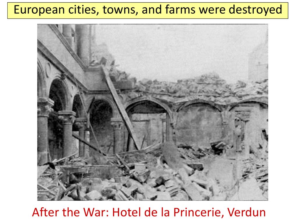 European cities, towns, and farms were destroyed