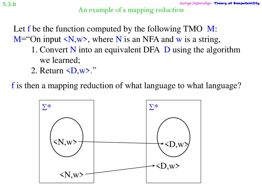 CSC 4170 Theory Of Computation Mapping Reducibility Section Ppt Download