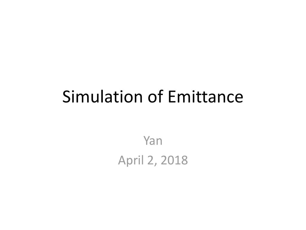 Simulation of Emittance