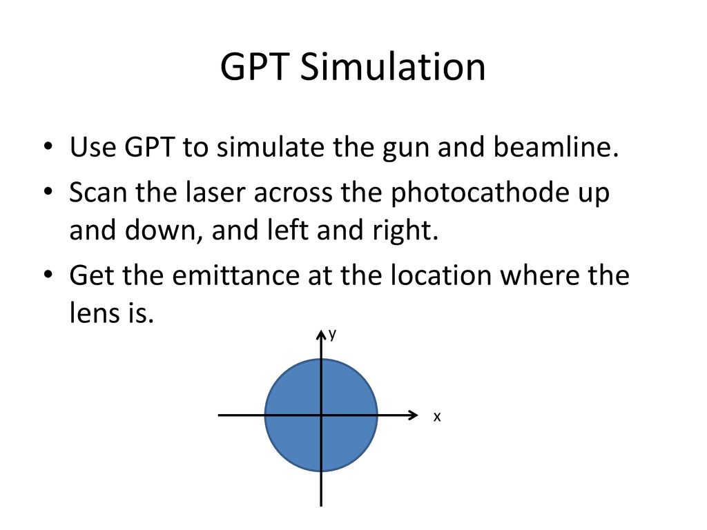 GPT Simulation Use GPT to simulate the gun and beamline.