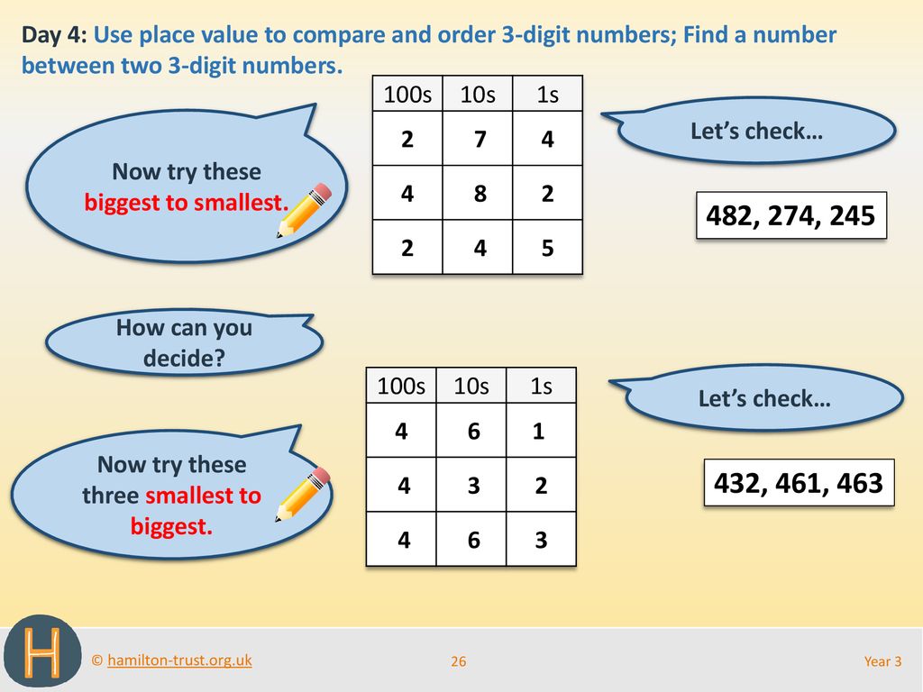 place 3 digit numbers on a line ppt download