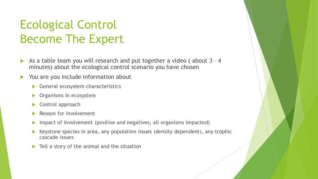 Ecological Control Become The Expert
