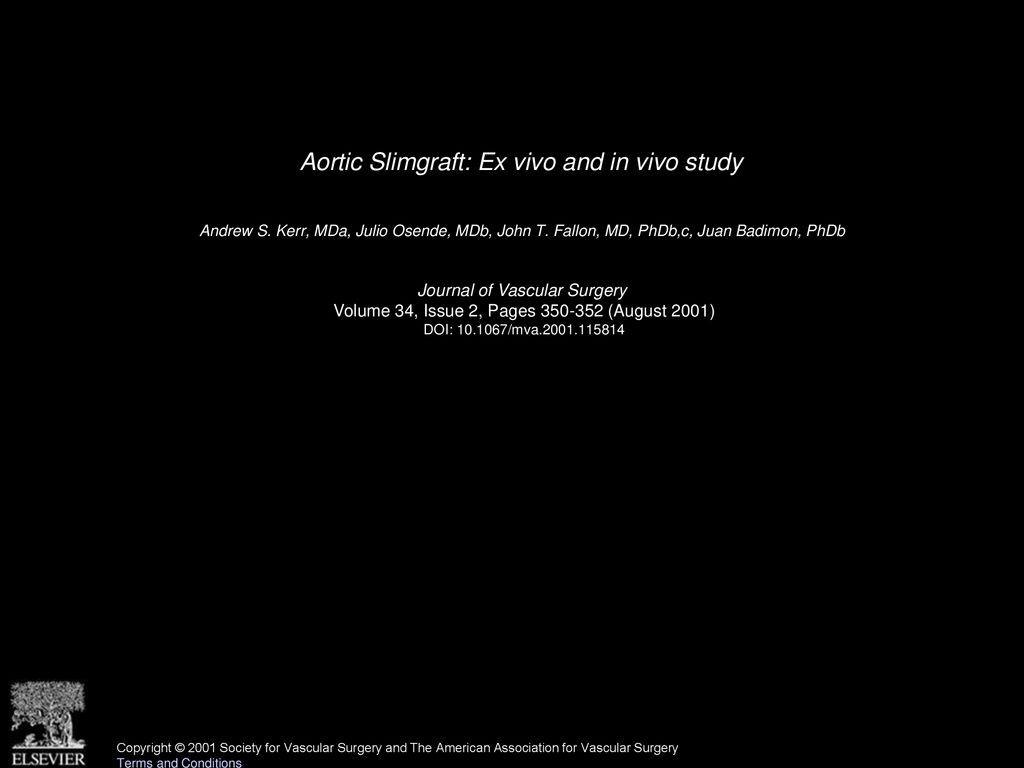 Aortic Slimgraft: Ex vivo and in vivo study
