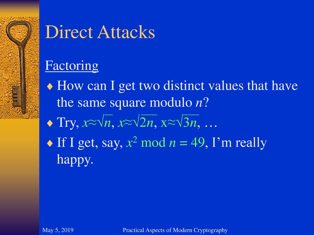 Practical Aspects of Modern Cryptography - ppt download