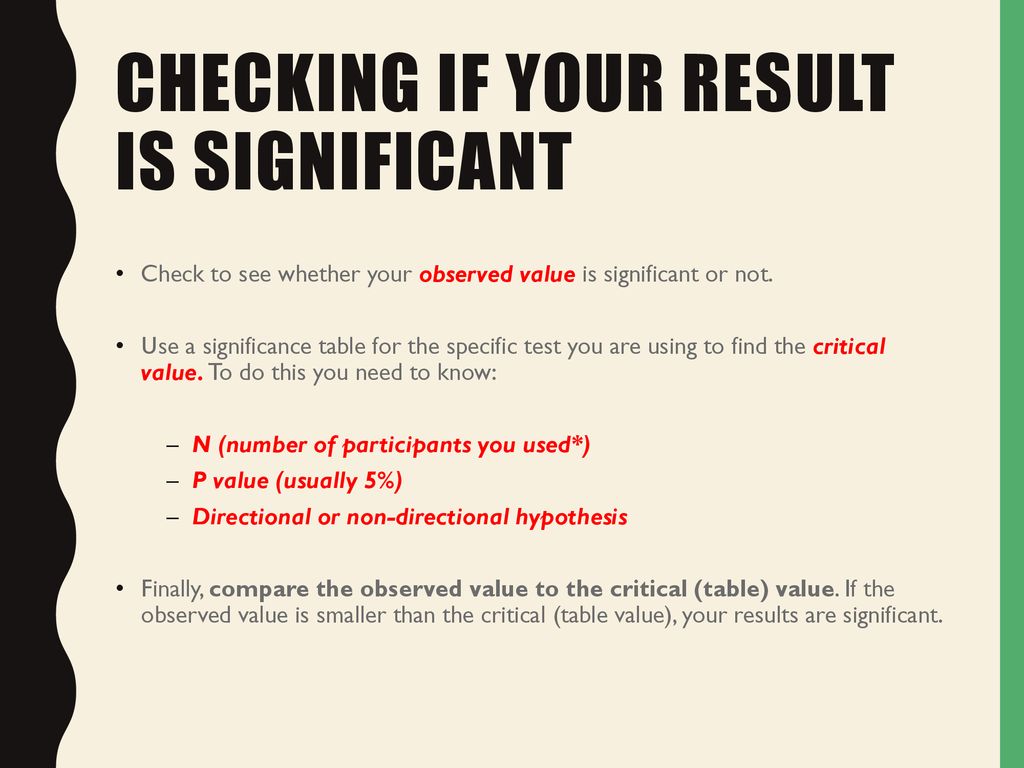 Checking If your result is significant