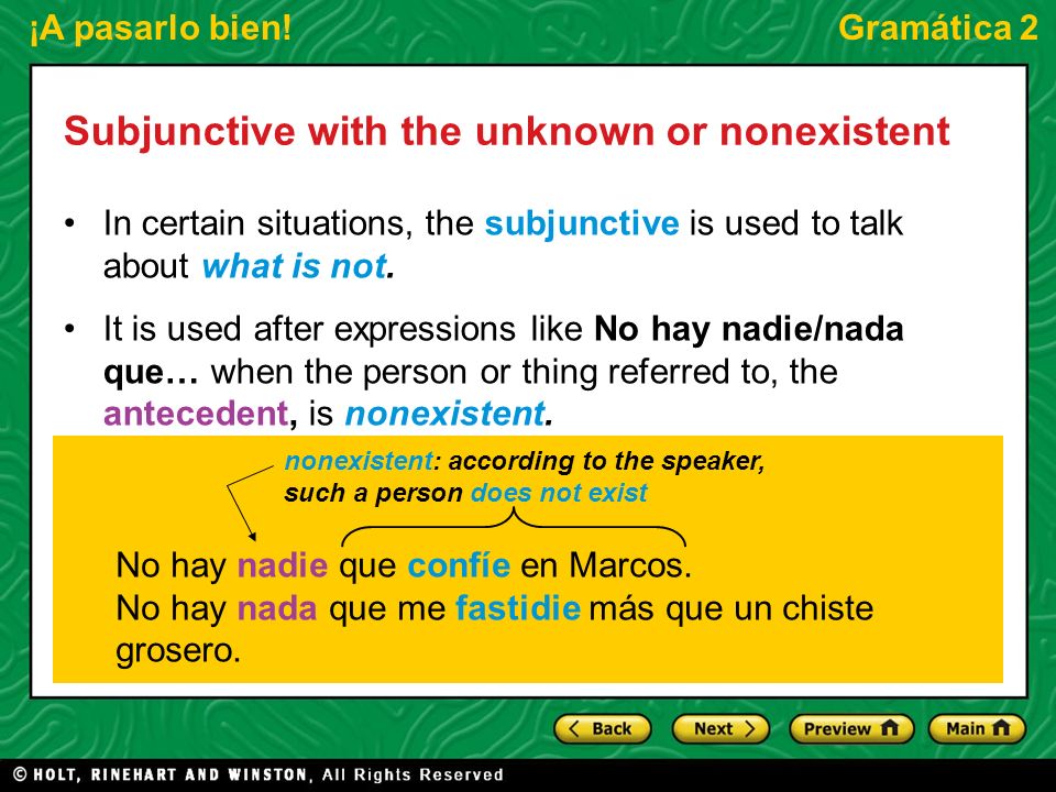 Subjunctive with the unknown or nonexistent