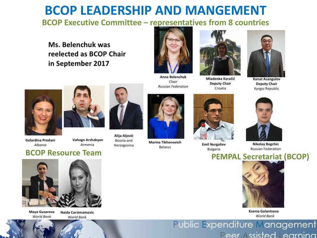 BCOP Executive Committee – representatives from 8 countries