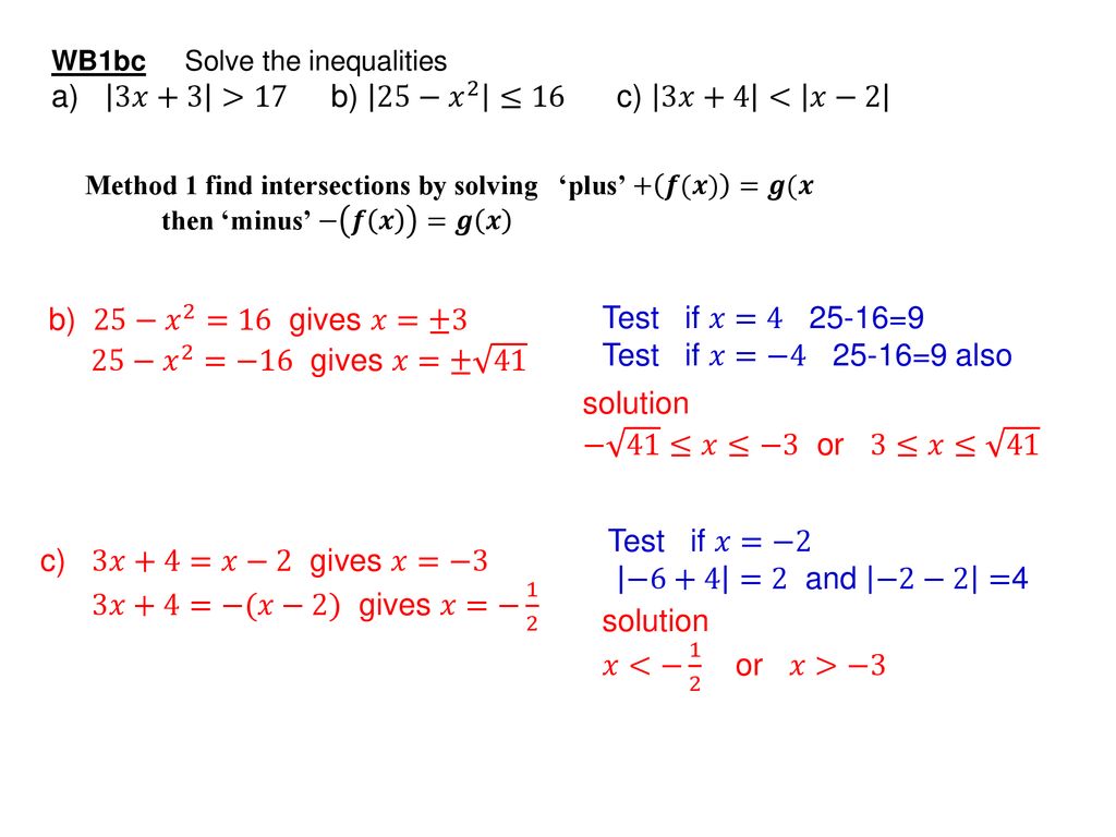 Solve Inequalities Ppt Download