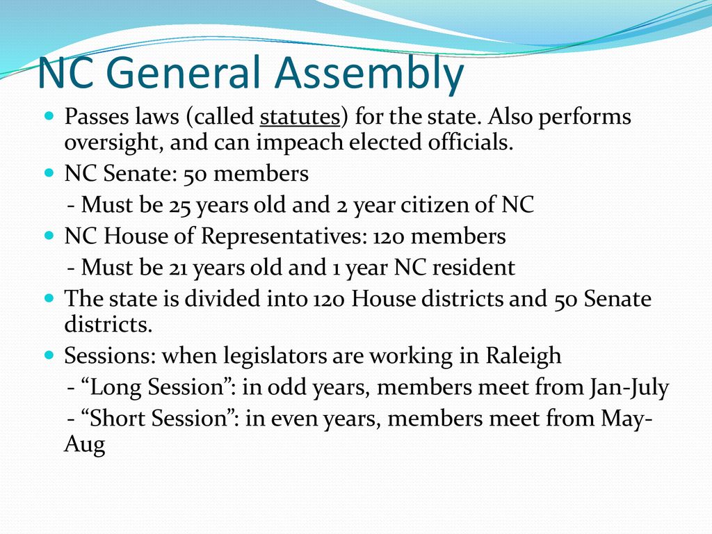 NC Legislative Branch The General Assembly & Local Governments ppt