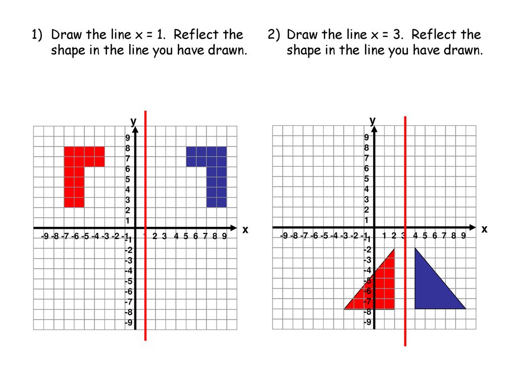 Reflect the shapes in the mirror lines - ppt download