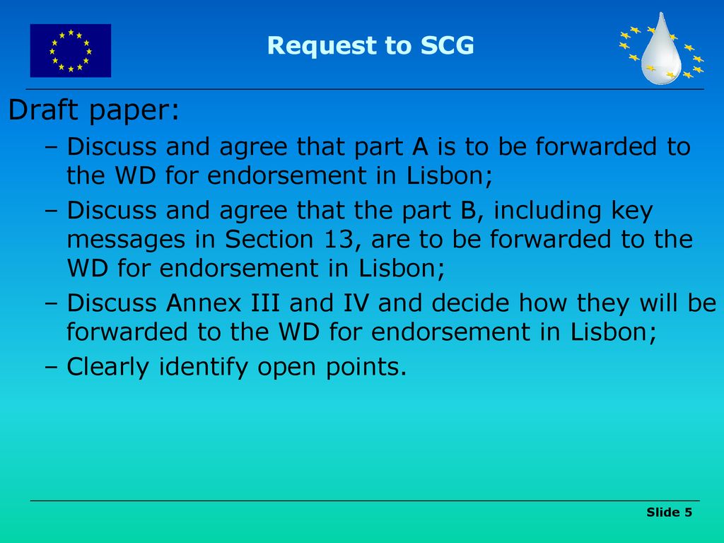 Draft paper: Request to SCG