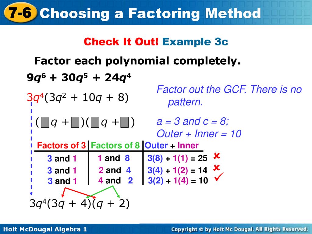   Check It Out! Example 3c Factor each polynomial completely.