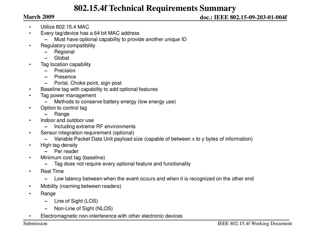 March 2009 Project: IEEE P Working Group for Wireless Personal Area ...