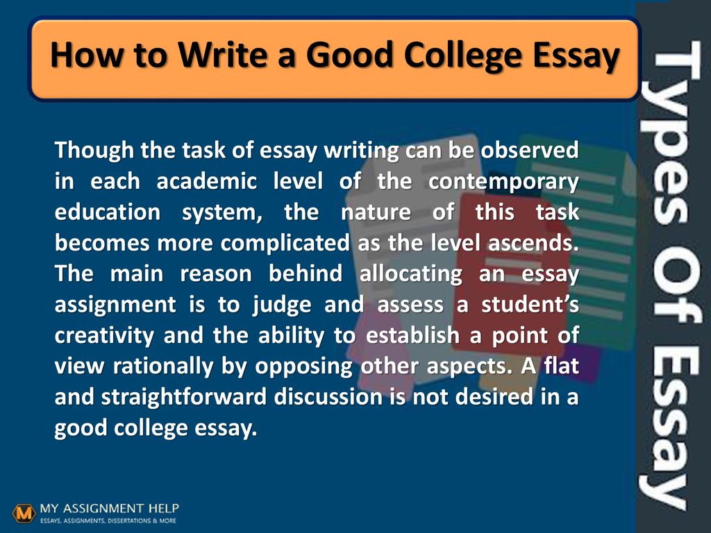 How to Write a Good College Essay - ppt download