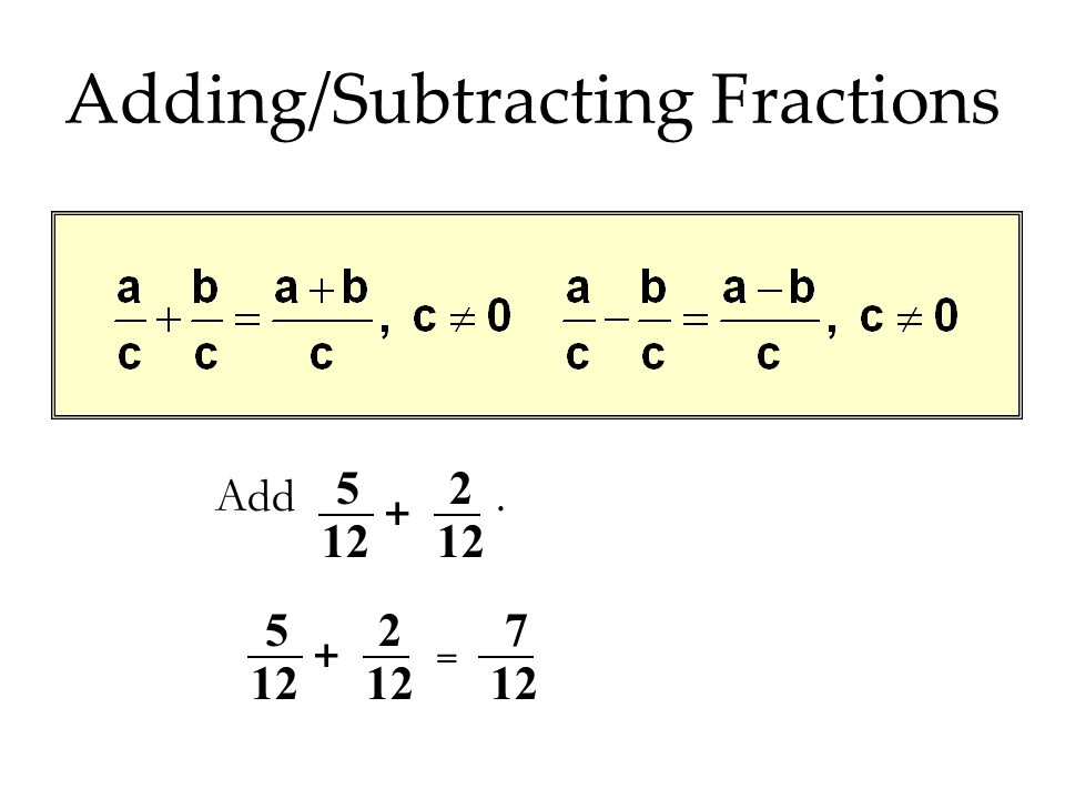 Adding/Subtracting Fractions