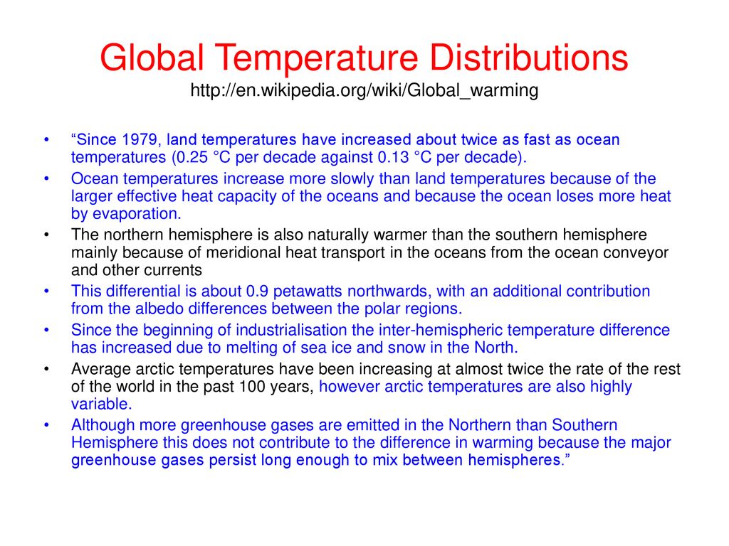 Global Temperature Distributions   wikipedia