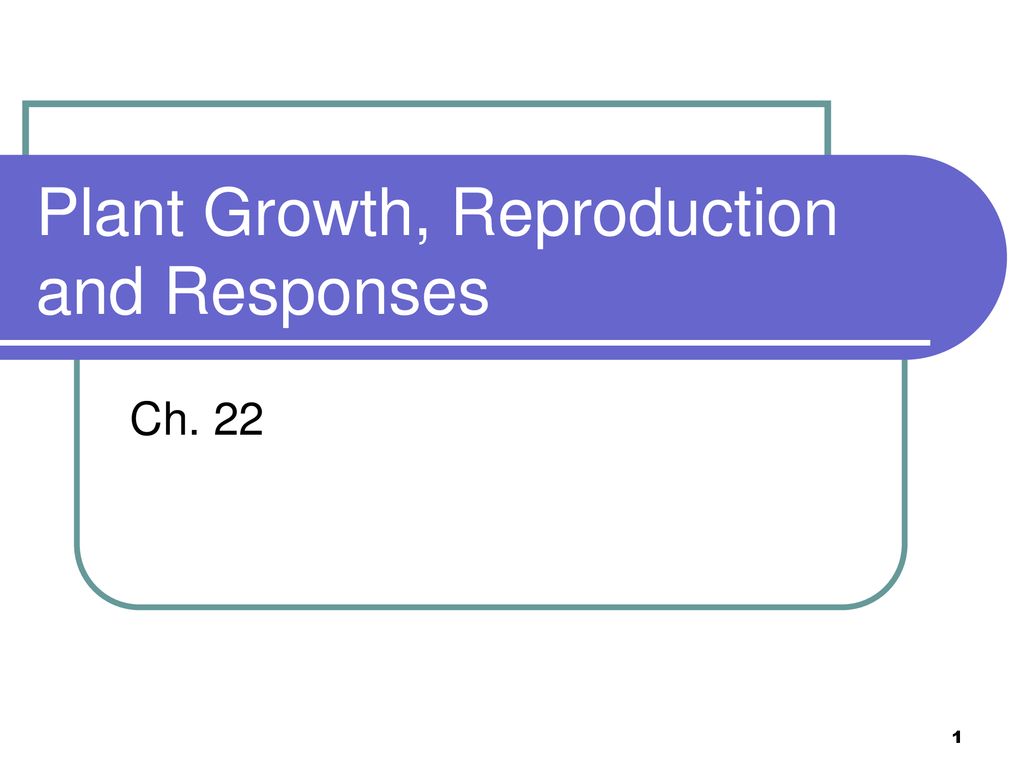 Plant Growth, Reproduction and Responses