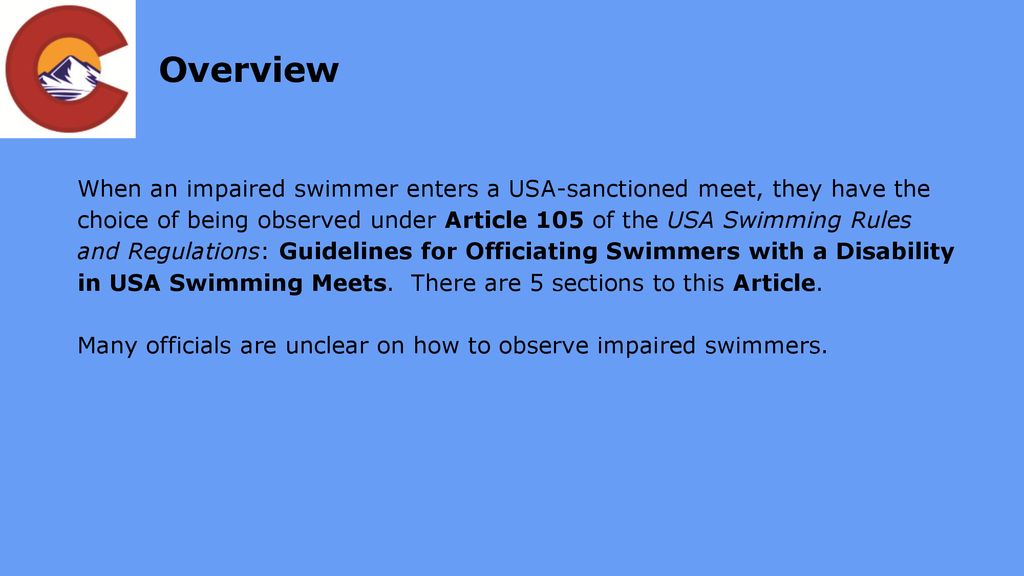 Swimming Rules and Regulations