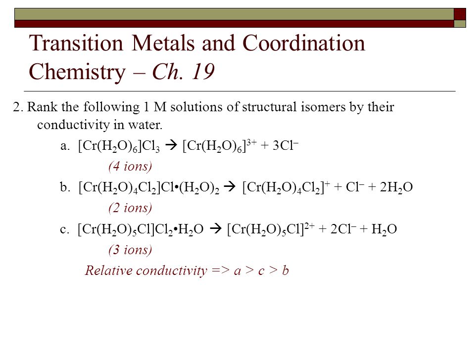 Transition Metals And Coordination Chemistry Ppt Video Online Download