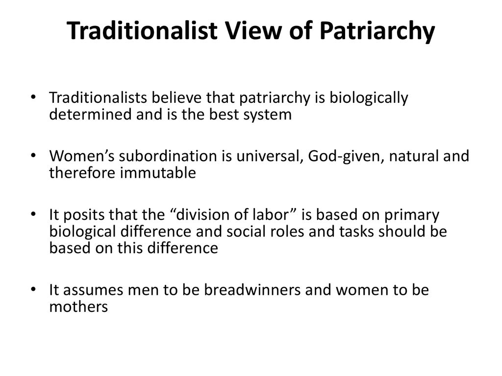 Traditionalist View of Patriarchy